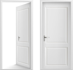 open door on white background