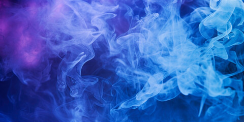 Fototapeta na wymiar Blue Ink in water. Abstract background. Smokey clouds of ink swirling in liquid.