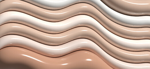 Soft inflate shiny lines, 3D rendering illustration