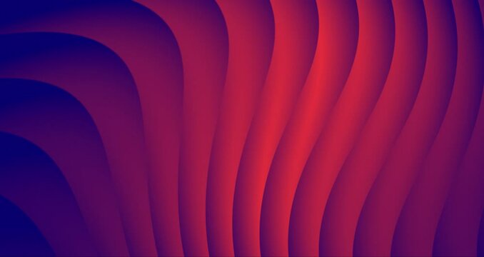 Abstract smoothly moving wavy multicolor gradient animated background seamless looped. Slowly moving smooth Gradient blue red color trendy wave lines and twirl background animation.