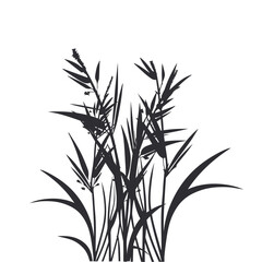 Vector illustration silhouette of gress