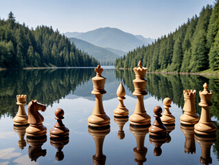 A Group Of Chess Pieces