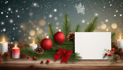 Christmas decoration with white background for text