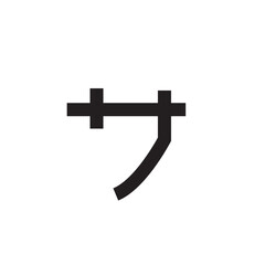 Obraz premium Japanese alphabet katakana icon flat style
