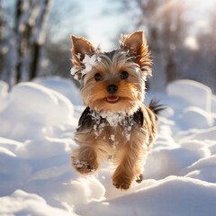 Hund, Tier, Yorkshire, Schnee, Winter, süß, dog, animal, yorkshire, snow, winter, cute,