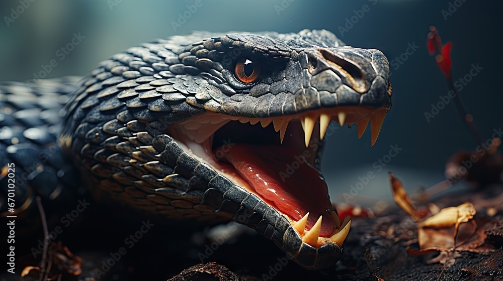Poster a close up of a snake's mouth with it's mouth open and it's mouth wide open with it's mouth wide ope
