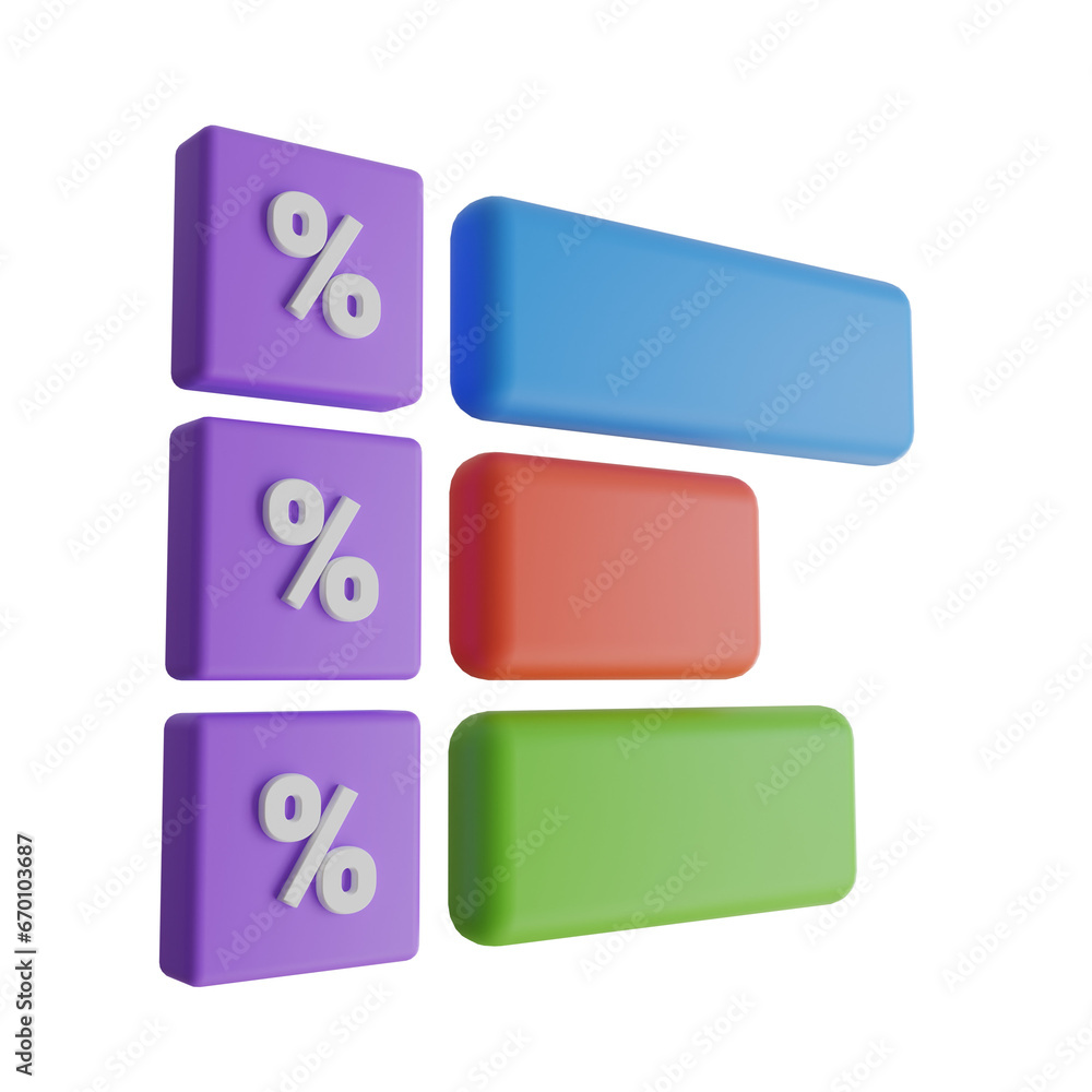 Aufkleber 3d colored performance chart model with three levels. lavender-themed 3d colored performance chart. 