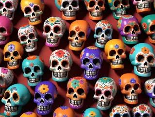 Muurstickers Schedel Colorful Skulls Wallpapers Wallpapers