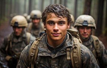 Fototapeta premium youthful members of the armed forces.
