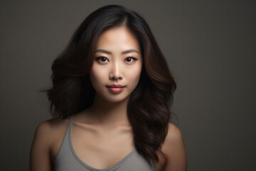 Fototapeta premium Portrait of beautiful young asian woman smiling and looking at camera.