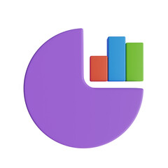 3D Colored Business Chart Model with Three Parts. Lavender-themed 3D Colored Business Chart Model for.
3d illustration, 3d element, 3d rendering. 3d visualization isolated on a transparent background