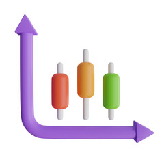 3D Colored Bar Chart Model with Three Parts. Lavender-themed 3D Colored Bar Chart Model for Bar Data.
3d illustration, 3d element, 3d rendering. 3d visualization isolated on a transparent background