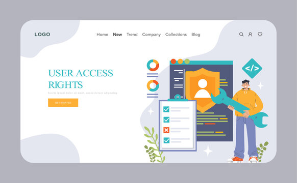 Back-end development web banner or landing page. Coding, software engineering or programming. Software script development. Flat vector illustration