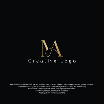 AM luxury logo or MA logo, AM icon, MA logo, modern logo, golden, creative, minimal, icon, 
letter, initials, and monogram logo design, abstract, free vector files