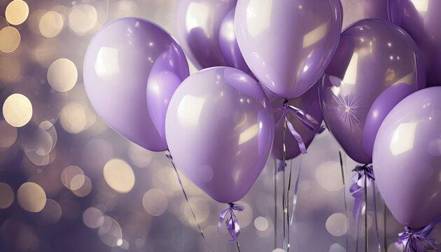 Elegant Lavender Purple Balloon Backdrop Chic Party Decor In Shades Of Purple With Bokeh