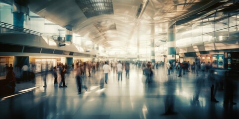 Abstract blur in airport for background
