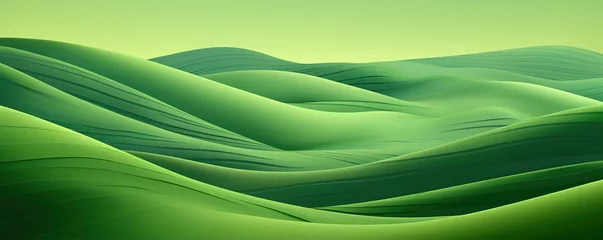 Gordijnen Abstract image of green grass hills, in the style of photo-realistic landscapes © Hng