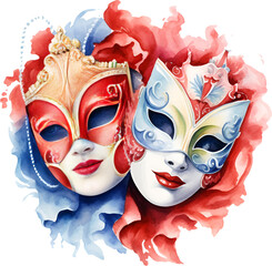 Carnival Mask Watercolor Clipart