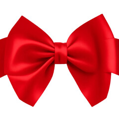 Red bow isolated on transparent or white, png