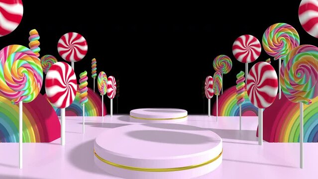 Lolipop Candy Tunnel Background Loop