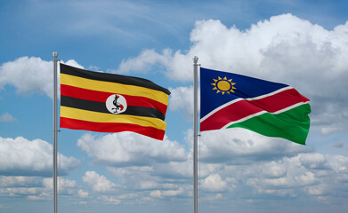 Namibia and Uganda, country relationship concept