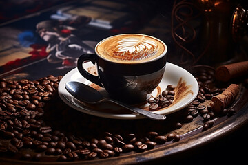 Coffee Art. Generative AI.
