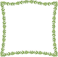 Green leaves Branch Square Frame leaf laurel wreath horizontal vintage frames flower floral border Botanical Branches ornate Elements design border badge decoration isolated 