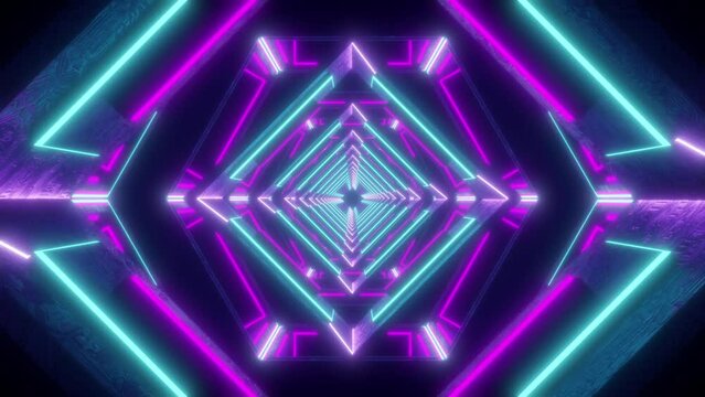 Neon futuristic tunnel. Looped Background