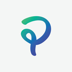 Fototapeta premium creative abstract letter P gradient color logo design
