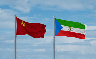 Equatorial Guinea and USSR flags, country relationship concept