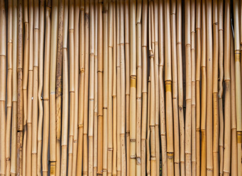 Wooden and bamboo fence background, wooden background