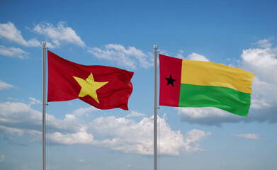 Guinea-Bissau and Vietnam flags, country relationship concept