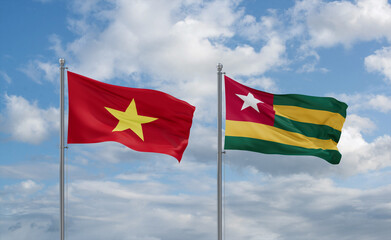 Togo and Vietnam flags, country relationship concept