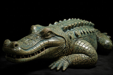 Fototapeta premium Metal crocodile - Generative AI