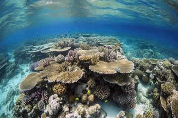 Coral reef in sea - Generative AI