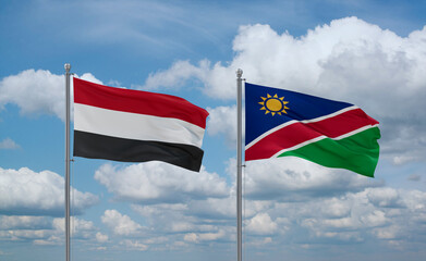 Namibia and Yemen, country relationship concept