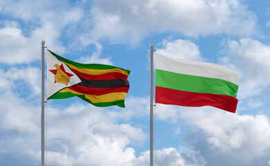 Bulgaria and Zimbabwe flags, country relationship concept