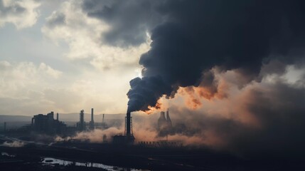 Fototapeta premium Industrial Smokestacks Pollution