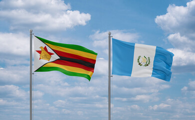 Guatemala and Zimbabwe flags, country relationship concept