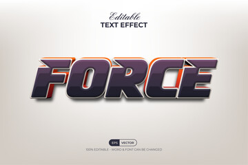 Force 3D Text Effect Style. Editable Text Effect.