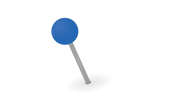 Blue push pin. vector illustration