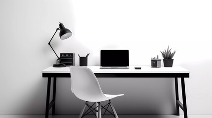 Modern Minimalism: Black and White Minimalist Home Office