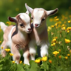 baby goat on meadow
