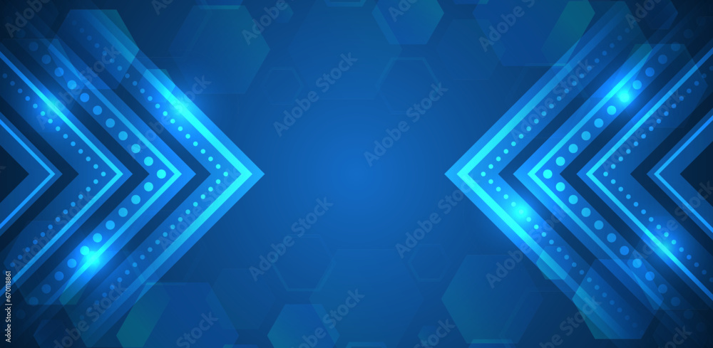 Aufkleber Abstract background with glowing dynamic lines. Futuristic blue stripes with arrows. Modern high-tech background for presentations and websites.