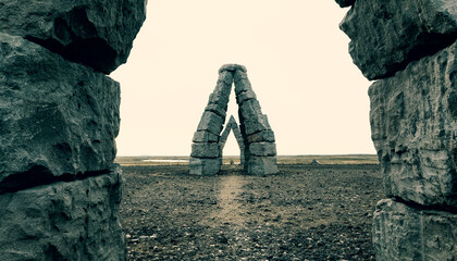 Arctic Henge, Raufarh&ouml;fn, Northern Iceland eystra, Northeast Iceland