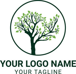 Natural tree logo design for health care, yoga, teaching, coaching or education related brand