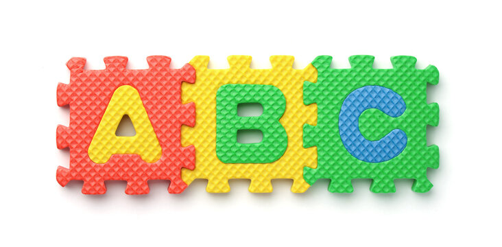 Colorful ABC alphabet foam puzzle pieces