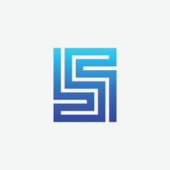 modern letter S monogram initial logo design
