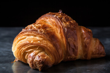 Close up of croissant - Generative AI