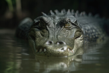 Fototapeta premium Crocodile in the water - Generative AI